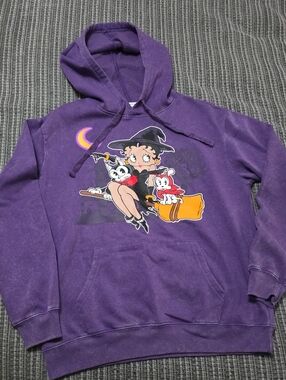 Purple Betty Boop Witch Halloween  Hoodie